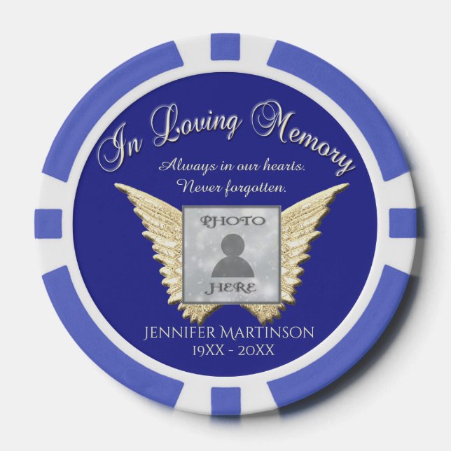 Add Photo Custom  Memorial Poker Chips (Front)