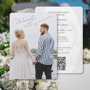 Add Photo Engagement Party QR Code Invitation