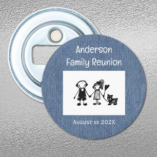 Add Photo Family Reunion, Light Blue Denim Magnet Bottle Opener