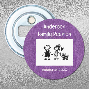 Add Photo Family Reunion, Purple Denim Magnet Bottle Opener