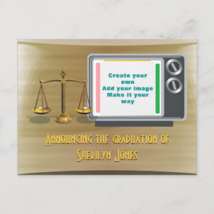 Add photo graduation announcement postcard