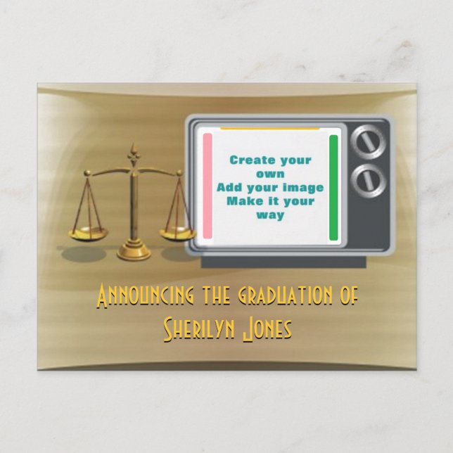 Add photo graduation announcement postcard (Front)