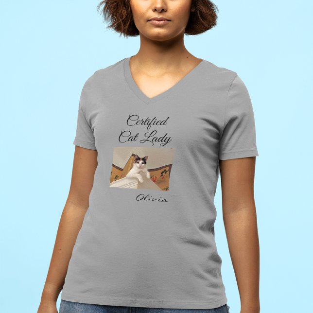 Add Photo Gym Activewear Cat Lady Lightweight T-Shirt (Creator Uploaded)