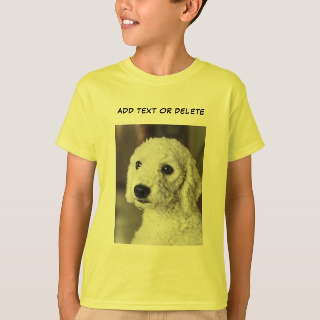Add Photo Images and Text Kids Yellow T-Shirt (Front)