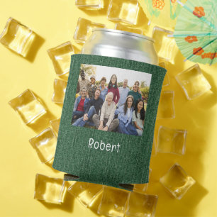 Add Photo Logo Name Class Family Reunion Green Can Cooler