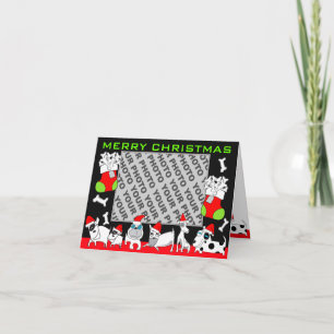 Add Photo Merry Christmas Card Puppy Family