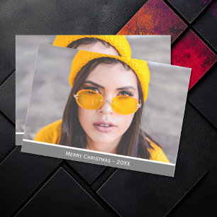 Add Photo Merry Christmas Custom Magnetic Card