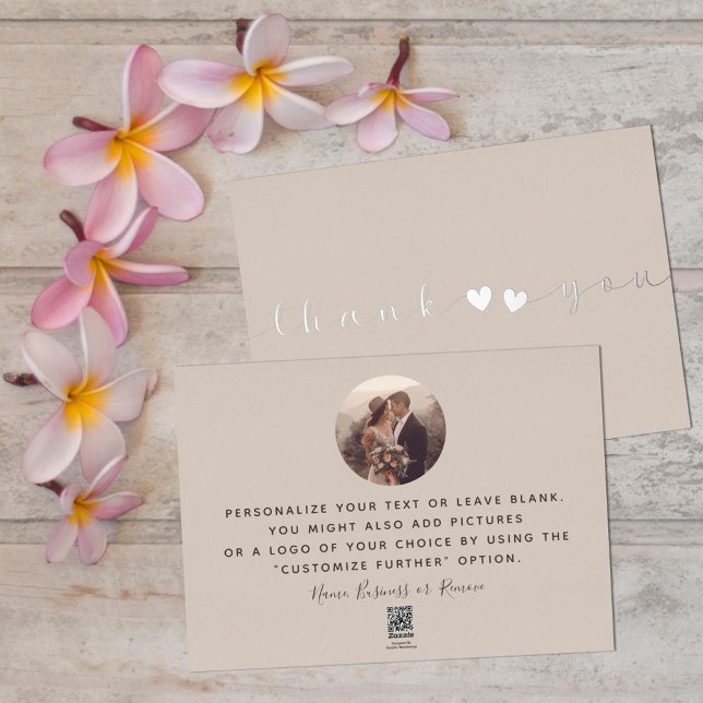     Add Photo Modern Script Rustic Taupe Thank You (Creator Uploaded)