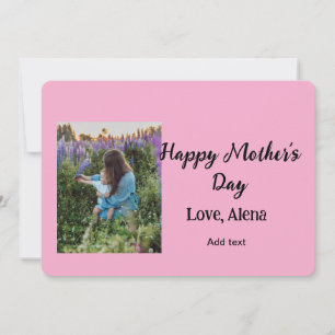 Add photo name classic elegant Happy mother's day Card