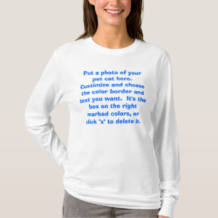 Add Photo of Your Cat on Front T-Shirt
