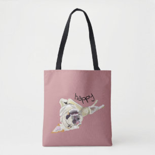 Add Photo of Your Own Happy Dog Tote Bag
