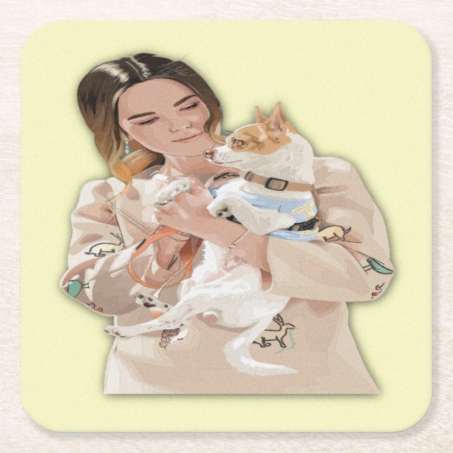 Add Photo Personalise Square Paper Coaster (Front)