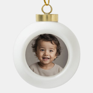 add photo - personalised ceramic ball christmas ornament