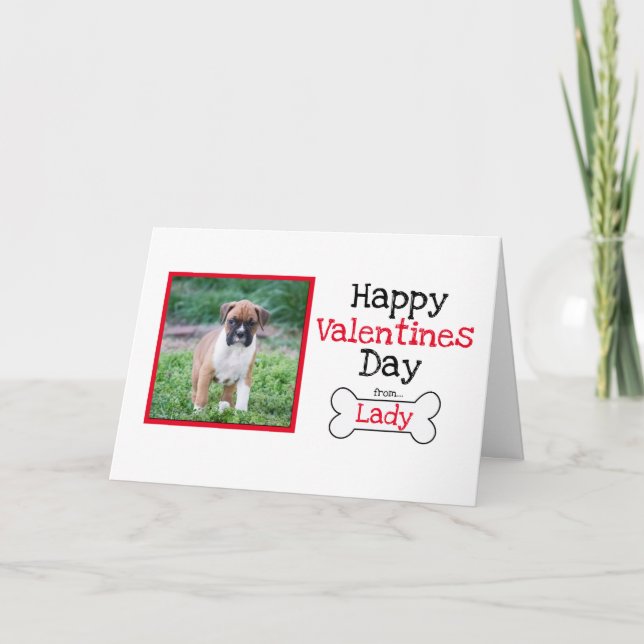 Add Photo Personalised Dog Valentine Cards (Front)
