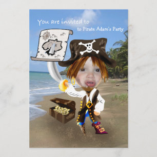 Add Photo - personalised pirate caricature Invitation