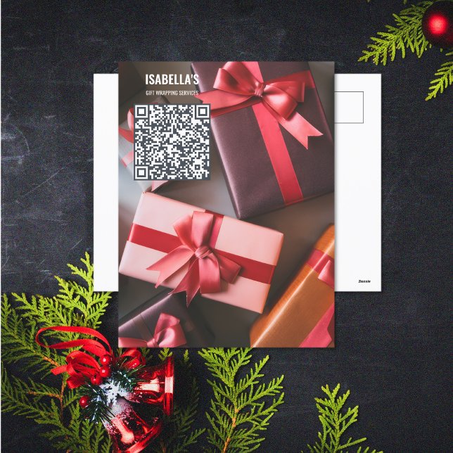 Add Photo QR Code Business Postcard (Add Photo QR Code Business Postcard (front and back))