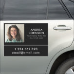 Add Photo Real Estate Agent Modern Realtor Broker Car Magnet<br><div class="desc">Promote your services with this minimalist,  elegant car magnet,  featuring custom photo & text. Easily add your own details by clicking on the "personalise" option.</div>