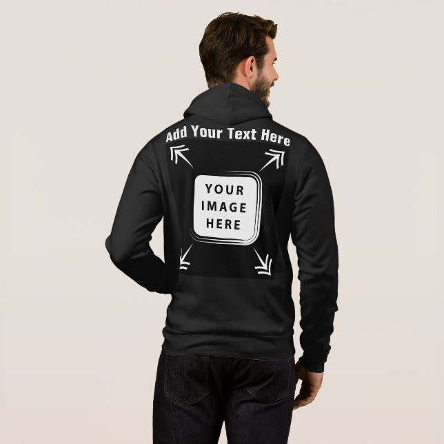 Add Photo Text Custom Template Front Back Sided Hoodie (Back Full)
