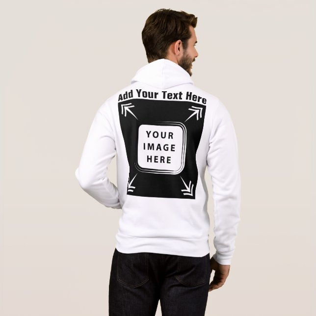 Add Photo Text Custom Template Front Back Sided Hoodie (Back Full)