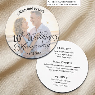 Add Photo Text Overlay 10th Wedding Anniversary Menu