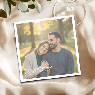Add Photo Text Overlay 10th Wedding Anniversary  Napkin