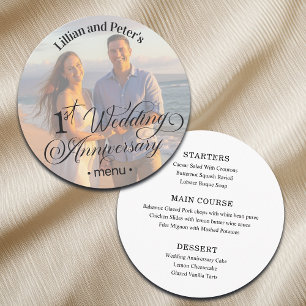 Add Photo Text Overlay 1st Wedding Anniversary  Menu