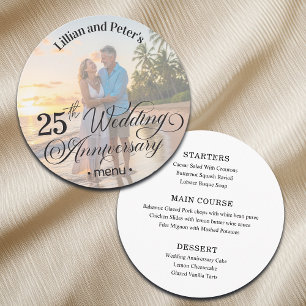 Add Photo Text Overlay 25th Wedding Anniversary  Menu