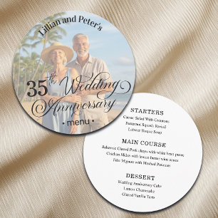 Add Photo Text Overlay 35th Wedding Anniversary Menu