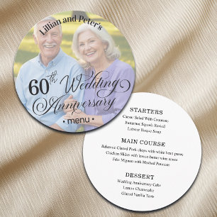 Add Photo Text Overlay 60th Wedding Anniversary  Menu