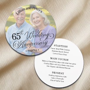 Add Photo Text Overlay 65th Wedding Anniversary  Menu