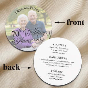 Add Photo Text Overlay 70th Wedding Anniversary  Menu