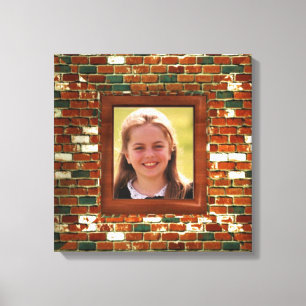 Add photo to Brick illusion  wrapped canvas print