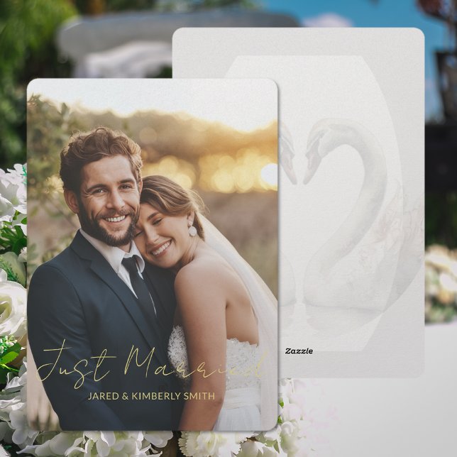 Add Photo Wedding Announcement Card (Add Photo Wedding Announcement Card (front and back))