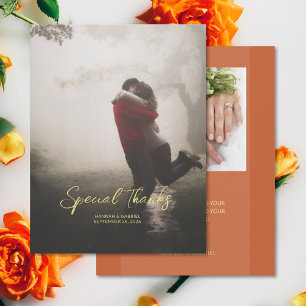 Add Photo Wedding Flat Thank You Card