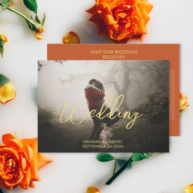 Add Photo Wedding QR Code Enclosure Card (The front and back of the Add Photo Wedding QR code enclosure card)