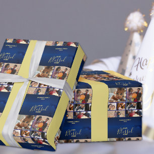 Add Photos Blessed Year Holiday Photo Wrapping Paper