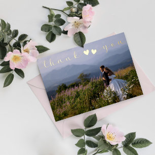 Add Photos Minimal Modern Script Wedding Thank You