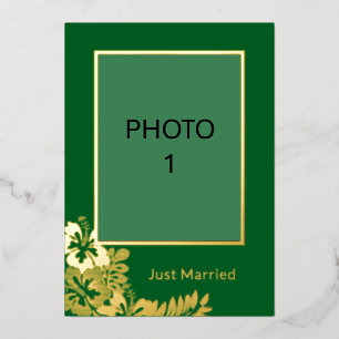 Add Photos Wedding Just Married Announcement Card