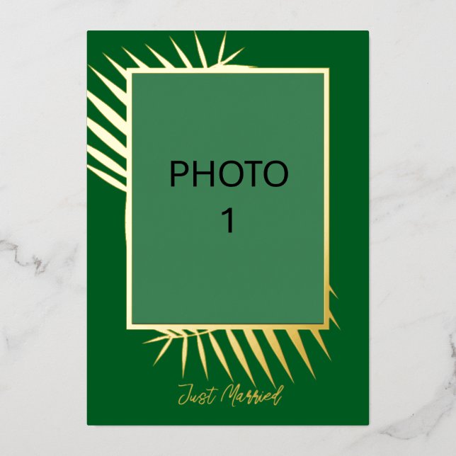 Add Photos Wedding Just Married Announcement Card (Front)