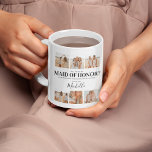 Add Photos | Will You Be My Maid of Honour?  Coffee Mug<br><div class="desc">Create a keepsake maid of honour proposal coffee mug, featuring 6 square pictures, names in elegant calligraphy script, a cute little heart that can be changed to any colour and the question 'Will you be my Maid of Honour?', All fonts can be changed in style, colour and size by clicking...</div>