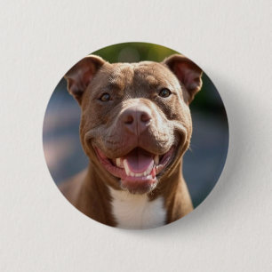 Add Pit Bull Photo Customise 6 Cm Round Badge