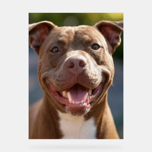 Add Pit Bull Photo Customise Acrylic Sign (Front)