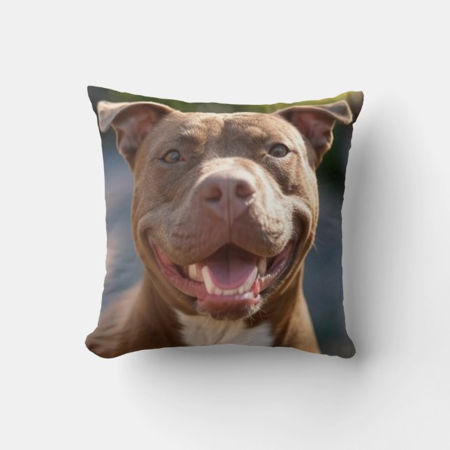 Add Pit Bull Photo Customise Cushion (Front)