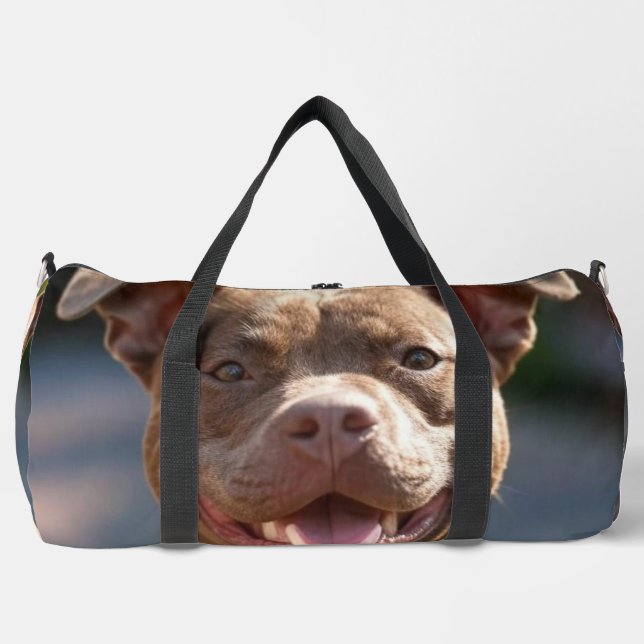 Add Pit Bull Photo Customise Duffle Bag (Front)
