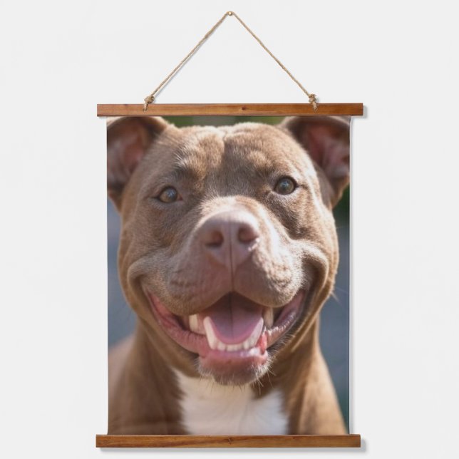 Add Pit Bull Photo Customise Hanging Tapestry (Front)