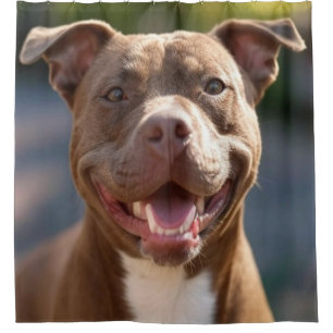 Add Pit Bull Photo Customise Shower Curtain