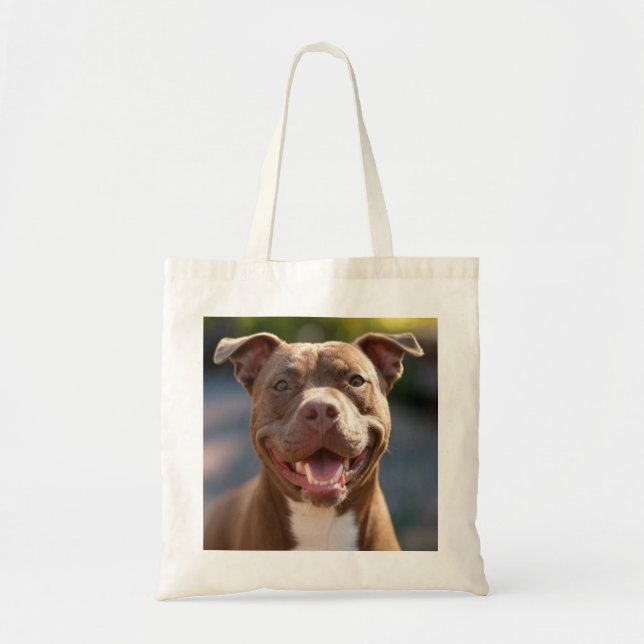 Add Pit Bull Photo Customise Tote Bag (Front)