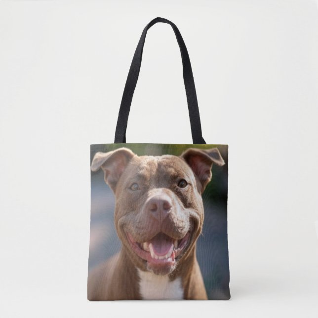 Add Pit Bull Photo Customise Tote Bag (Front)