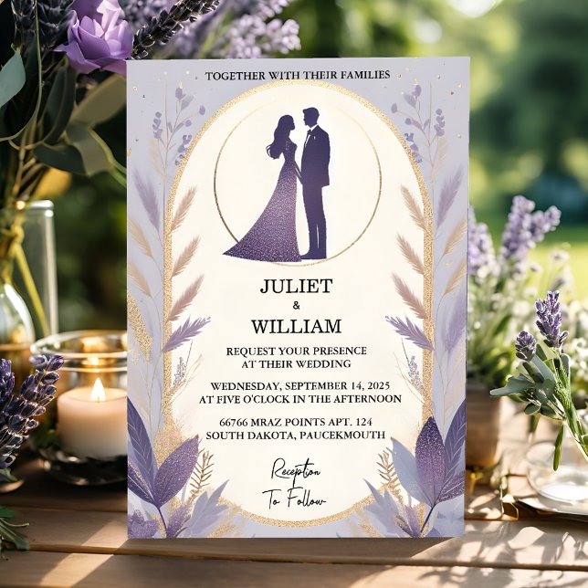 Add Plum Fall Spring Summer Lavender Sage Wedding Invitation (Creator Uploaded)