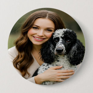 Add Poddle Photo Personalise Customise 10 Cm Round Badge